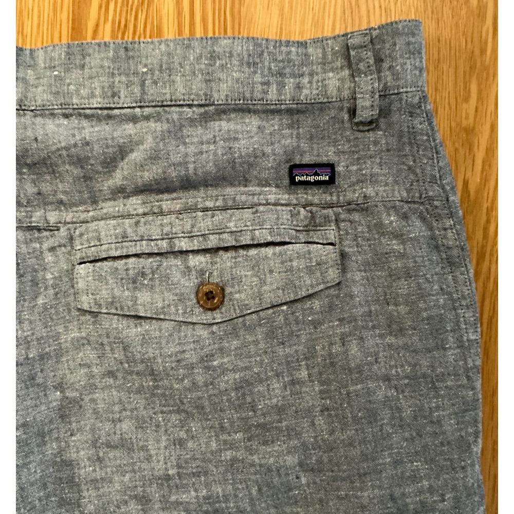 Patagonia Hemp Organic Cotton Shorts Mens 36 Gray Chambray 9"‎ Inseam - Picture 4 of 10
